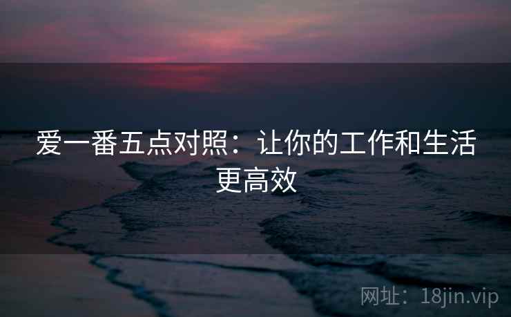爱一番五点对照:让你的工作和生活更高效 爱一番五点对照:让你的工作和生活更高效