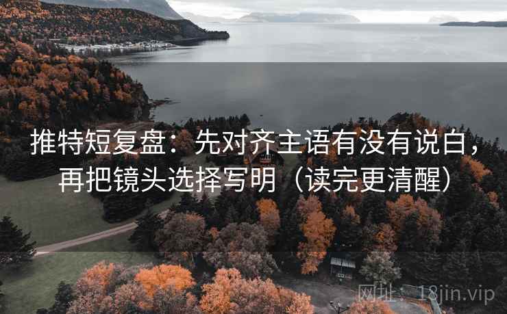 推特短复盘:先对齐主语有没有说白,再把镜头选择写明(读完更清醒) 推特短复盘:先对齐主语有没有说白,再把镜头选择写明(读完更清醒)