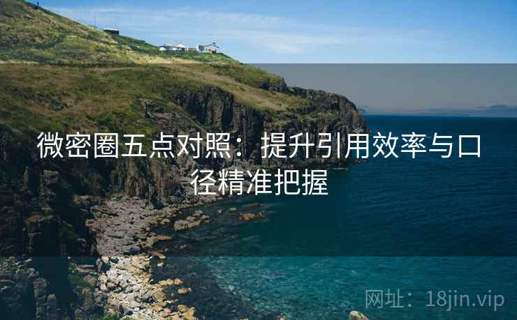 微密圈五点对照:提升引用效率与口径精准把握 微密圈五点对照:提升引用效率与口径精准把握